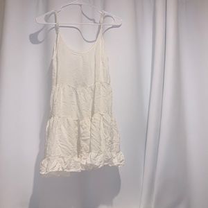 Brandy Melville white dress with adjustable straps, ruffle bottom